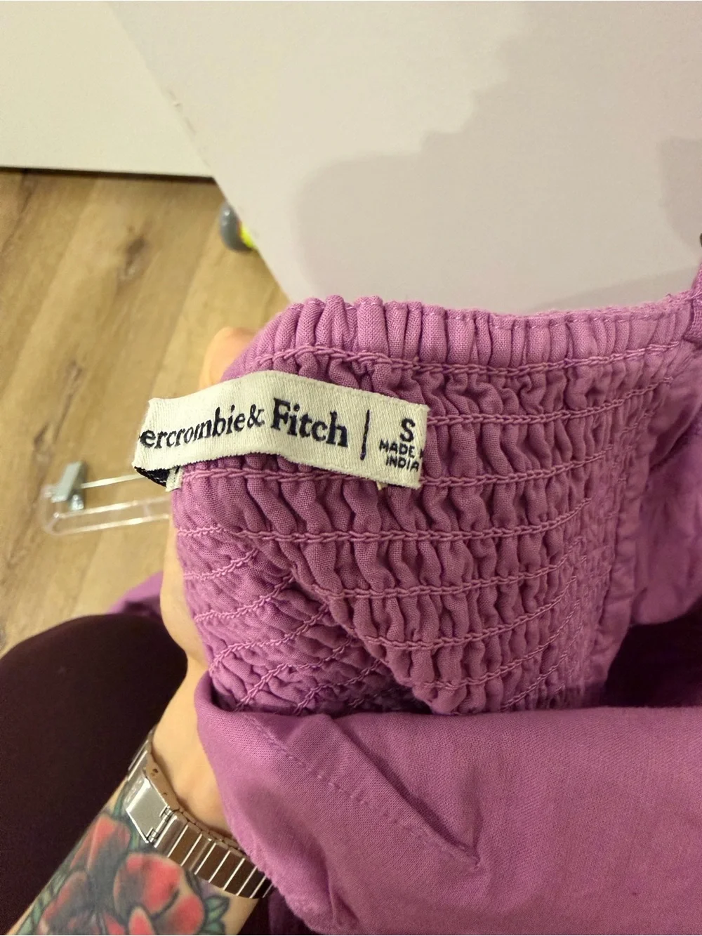 Abercrombie & Fitch Mauve Linen-Cotton Maxi Dress